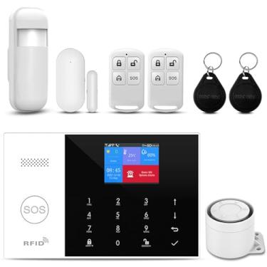 Imagem de PGST Kit De 8 Peças Sistema Alarme Residencial Sem Fio, Wifi/4G Para Segurança Com Alerta Aplicativo Telefone (Sensor Porta, Sirene, Controle Remoto, Detector Movimento) Casa, Apartamento, Compatíve