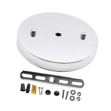 Imagem de WeiLaiKeQi Kit de dossel leve, substituição de estilo retro pesado para lâmpada pendurada, lustre placa de teto pendente placa de tampa leve, Silver Dia 12cm