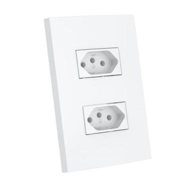Imagem de Tomada Dupla 4x2 10A Branca Dubai Enerbras, Branco
