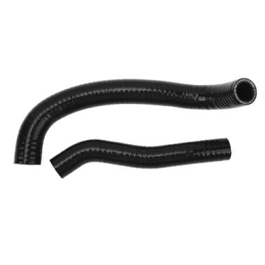 Imagem de Mangueira de radiador de silicone, kit de mangueira de refrigeração do radiador, transmissão estável antialta pressão, espessa, 2 peças, vedação forte para quadriciclo (preto)