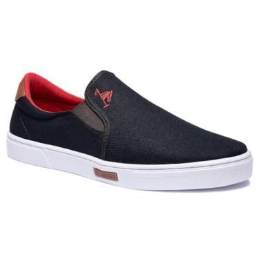 Imagem de Sapatenis Casual Masculino Polo Joy Tênis Slip On Iate sem Cadarço Cano Baixo Leve (Preto, BR, Adulto, Numérico, 44)