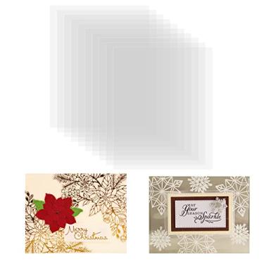 Imagem de BAOFALI 10 Folhas de Acetato Transparente Resistentes ao Calor 21,6 x 28 cm para Gravura e Estampagem em Cartões Coqueteleiras, Folhas de Plástico para Janela, Faça Você Mesmo, Scrapbooking
