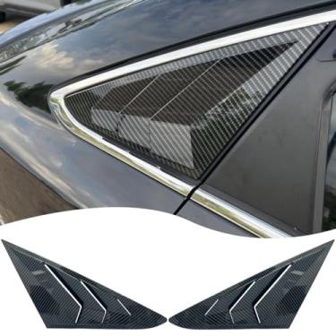 Imagem de MUXEE 2 peças de persianas de janela traseira para ventilação de ar para Hyundai Sonata (LF) 2015-2017 - Acessórios interiores esportivos de fibra de carbono ABS (exclui os veículos de atualização de