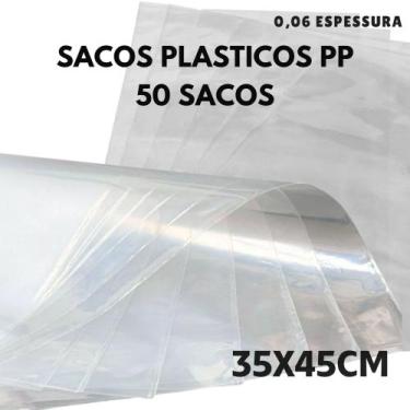 Imagem de Saco plástico cristal PP 35x45cm para doces, roupas, brilhante 50 unid