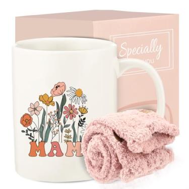 Imagem de fcaylo Presentes de mãe para mulheres, presentes de mãe para mãe, conjunto de presente de aniversário com meias de xícara de café, presente de nova mãe para o Dia das Mães, Ação de Graças, Natal