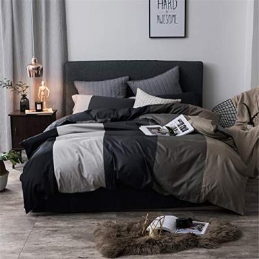 Imagem de Conjunto de roupa de cama 100% algodão, Queen, King, crianças, adultos, patchwork, capa de edredom, conjunto de lençóis, fronhas, cor 1,220 * 240 cm
