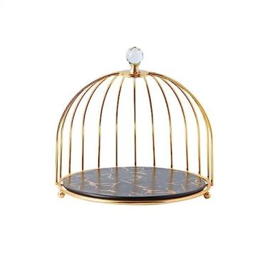 Imagem de Suporte para Bolo Criativo gaiola de pássaro em forma de bolo redondo rack sobremesa bolo exibição rack chá da tarde bandeja dim sum Suporte para Sobremesa(Branco,10inch)