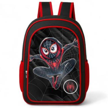 Imagem de Mochila Menino Escolar Infantil Costas Reforçada Aranha Cristal - Piku