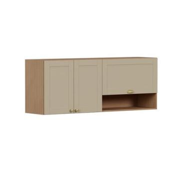 Imagem de Armário Aéreo de Cozinha Montado em Madeira Areia 144cm GROU Cozimax