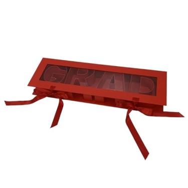 Imagem de UGPLM Caixa de flores para formatura, caixa de presente com enchimento, versátil, de papelão, para sabonete, embalagem floral para lembrancinhas de, Vermelho