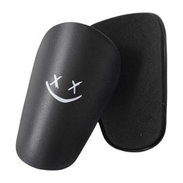 Imagem de simhoa 2 peças mini caneleiras de futebol equipamento de proteção de futebol crianças adultos leve proteção de perna protetor para áreas externas, Black S 10cmx6cm