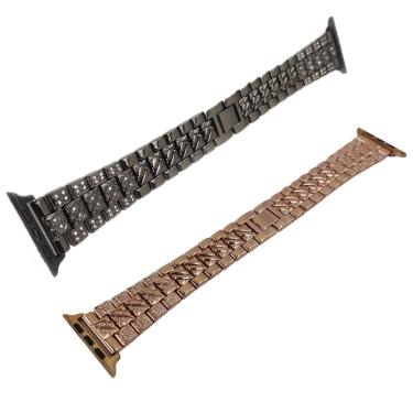 Imagem de Kit 2 Pulseiras Smartwatch Pedra Strass Smartband Aço 3 Elos