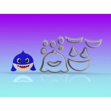 Imagem de Cortador Baby Shark Rosto Papai Modular Tamanho 6Cm