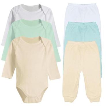 Imagem de Kit Roupas de Bebê 6 Peças Body Manga Longa e Mijão Algodão - Koala Ba