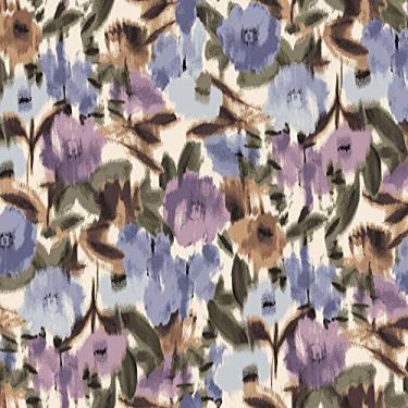 Imagem de STYLISH FABRIC 147 cm de largura impresso Hi Multi Chiffon tecido lavado por jarda - material macio - vestuário, cortinas, faixa de cabeça, acessórios, decoração de casa, escola e projeto DIY, lilás