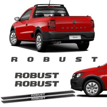 Imagem de Kit 3 Adesivos Saveiro Robust Grafite + Soleira Protetora - SPORTINOX