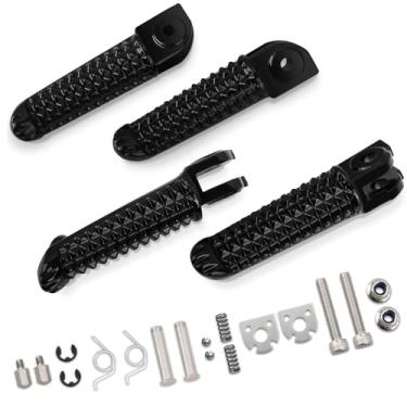 Imagem de FOVPLUE Apoio Para Os Pés Do Motorista/Piloto E Passageiro Yamaha Yzf R6 2003-2020, R1 1998-2019, R1M 2015-2018, R1S 2016-2018, Kit De Pedais Dianteiros Traseiros Pretos