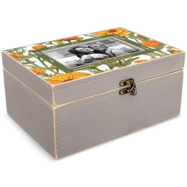 Imagem de Cottage Garden Whatever Is True Think On These Things Philippians 4:20 x 10 x 7 x 4,8 polegadas laranja e verde MDF caixa de joias com foto de madeira e vidro