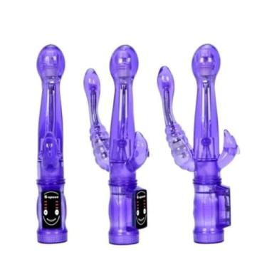 Imagem de Vibrador Golfinho Duplo Estimulo 6 Modos De Vibrações Brinquedo Sexual Estimulador Ponto G e Clitóris [ROXO]
