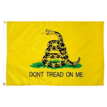 Imagem de Bandeira Gadsden 1,5 m x 2,4 m Nylon | Don't Tread on Me | Nylon resistente durável | Cabeçalho de lona e ilhós de latão | Feito nos EUA