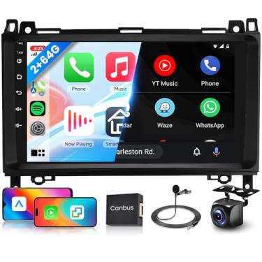 Imagem de Rádio automotivo 2G + 64G para Mercedes Benz W906 Sprinter W169 W245 W639 Vito Viano, Android 13 Wireless CarPlay/Android Auto Car Stereo, tela sensível ao toque de 22 cm com link espelhado, GPS, WiFi