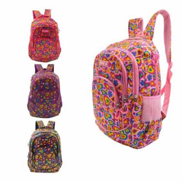 Imagem de Mochila Feminina Infantil Escolar Passeio Reforçada Sports WL8906, Ros