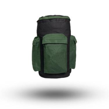 Imagem de Mochila Ferramental Preto com Verde Bandeira 50Litros Lona Encerada - 