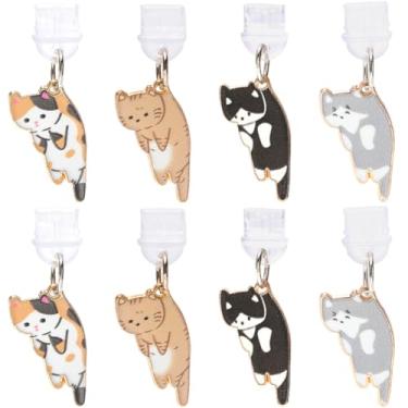 Imagem de CREATCABIN 6 peças de plugue de poeira para telefone gato tipo C porta de carregamento pingente de plugue de poeira compatível com Kindle com porta de carregamento tipo C presente para Samsung