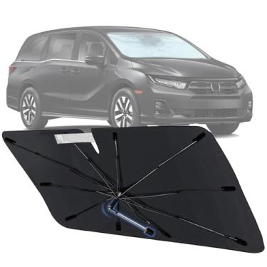Imagem de Guarda-sol de para-brisa para Honda Odyssey 2018-2025, para-sol de janela frontal dobrável com eixo rotativo de 360°, persianas de carro de ajuste personalizado para acessórios Odyssey com proteção UV