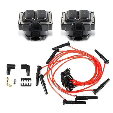Imagem de DEEGOOLY Pacote Com 2 Bobinas De Ignição Fd487 E 8 Cabos Vela Compatíveis Ford Mercury Lincoln Contour F150 Escort Explorer Mustang Ranger Town Car Mark Viii 4.6L V8