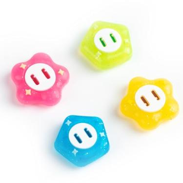 Imagem de WISHAVEN Capas Para Polegar Compatíveis Com Nintendo Switch, Capa De Silicone Macio Joystick Controle Switch/Oled/Lite, 4 Peças - Wonder Flower