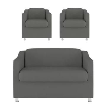 Imagem de Namoradeira + 2 Polt. Bia P/ Sala de Estar Consultório Clinica Hospital Recepção Suede