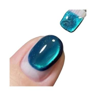 Imagem de Verde Rosa Azul Translúcido Olho De Gato Vidro Esfera Gel Esmalte 12ml