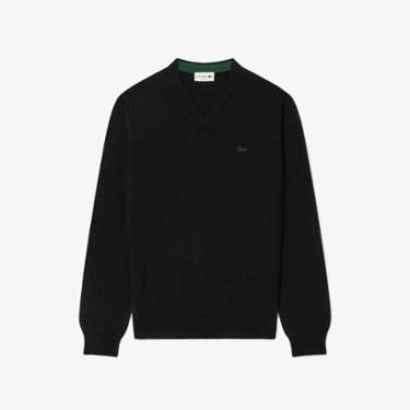 Imagem de Suéter Lacoste De Lã Merino De Gola Em V Monocromático Masculino-Masculino