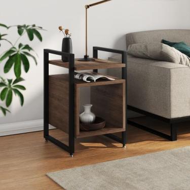 Imagem de Mesa de Apoio Cabeceira Baú de Cama para Quarto Industrial Marrocos Ba
