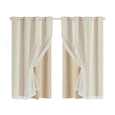 Imagem de Cortinas blackout com lisas 2, 00m X 1, 40m sala quarto apartamento(Palha)
