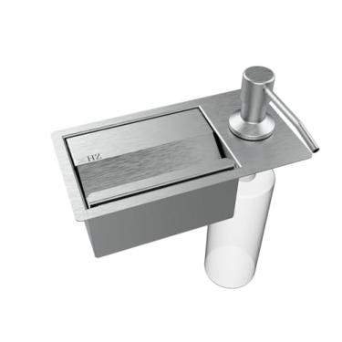 Imagem de Porta Esponja Com Dispenser Detergente De Embutir Inox 21x11cm