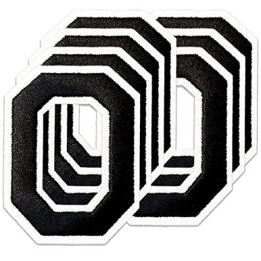 Imagem de Oli and Alex Iron On Letters 6 cm - 7 peças de adesivos pretos O letras para roupas - Super cola - sem necessidade de costura - Alfabeto bordado time de futebol americano escola universidade - preto,