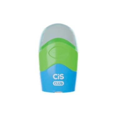 Imagem de Apontador com depósito + Borracha CIS Club, Azul + Verde, Blister com 1 unidade