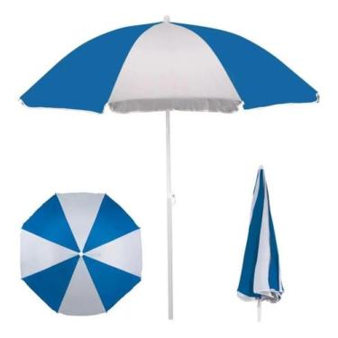 Imagem de Guarda Sol Praia Piscina Azul Branco Proteção Até 70 Fps Mor 1,80 metr