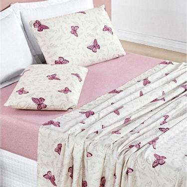 Imagem de Jogo De Lençol Casal Padrão Avere 200 Fios Estampado 4 Peças - Borbole