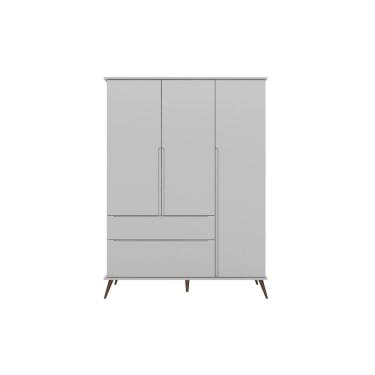 Imagem de Guarda Roupa Infantil Bebê Retrô Melinda 2 Gavetas 3 Portas Cinza