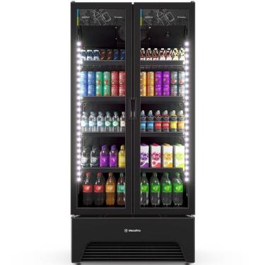 Imagem de Refrigerador Expositor Optima All Black Porta Dupla Slim 752 Litros VB70AH Metalfrio 220V