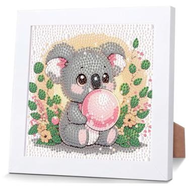 Imagem de Reivworl Diamond Art Kits for Kids, Raccoon Diamond Painting Kits for Kids, Raccoon Gem Art Ages 4-8-12 for Gifts and Decor (8x8 Inch)