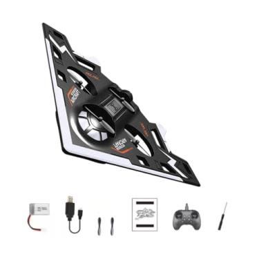 Imagem de KiBcsLic Avião de controle remoto de espuma, brinquedo leve, triangular, artesanato, avião de, brinquedo RC para crianças, presente de quintal, Preto