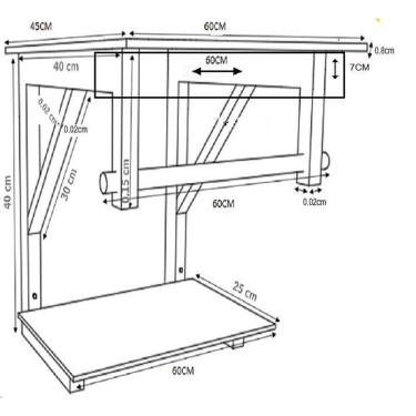Imagem de Gabinete Com Cuba Para Banheiro De Vidro 60Cm Inox  Vermelho