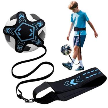 Imagem de PESAKE Soccer Training Equipment Football Kick Solo Trainer Adjustable Waist Belt Elastic Rope, Aids Hands Free Throw Sole Practice Fits Ball 3, 4, 5 and Volleyball Rugby (Blue)