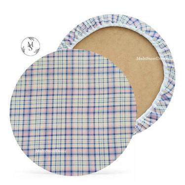 Imagem de KIT 06 Capa de Sousplat Xadrez Cinza - 35 cm - Várias Cores e Estampas