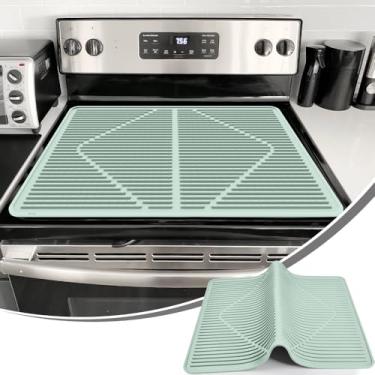 Imagem de KindGa Capa de fogão - capas de fogão para fogão elétrico - mais grossa - protetor de fogão de 71 x 50 cm, protetor superior de fogão, capa de fogão de silicone, tapete de fogão de vidro para cozinha
