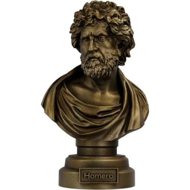 Imagem de Estátua Busto Homero - Poeta Grego (Cor Ouro Velho)